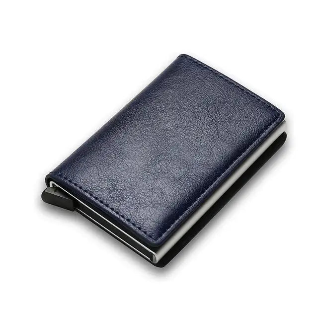 RFID Black Magic Trifold Leather Slim Mini Wallet