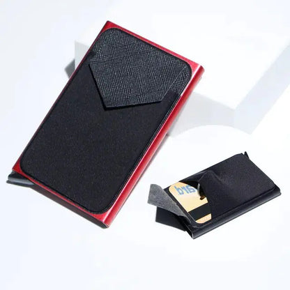 RFID Black Magic Trifold Leather Slim Mini Wallet